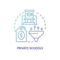 Private schools blue gradient concept icon. Learning establishment. Educational service provider abstract idea thin line illustration. Isolated outline drawing vector