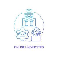 Online universities blue gradient concept icon. E learning service. Educational service provide abstract idea thin line illustration. Isolated outline drawing vector