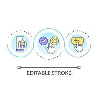 Place user in control loop concept icon. Cancel button. Error recovery. Golden rules of ui design abstract idea thin line illustration. Isolated outline drawing. Editable stroke vector