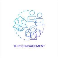 Thick engagement blue gradient concept icon. Encourage participation. Small-group discussion. Involve audience abstract idea thin line illustration. Isolated outline drawing vector