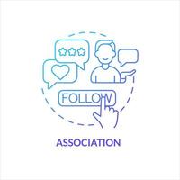 Association blue gradient concept icon. Social media following. Online network. Join to community abstract idea thin line illustration. Isolated outline drawing vector