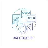 Amplification blue gradient concept icon. Target audience activity. Share content. Social media interaction abstract idea thin line illustration. Isolated outline drawing vector