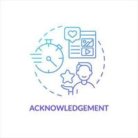 Acknowledgement blue gradient concept icon. Like social media post. Express approval. Audience feedback abstract idea thin line illustration. Isolated outline drawing vector