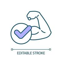 Biceps strength RGB color icon. Build arm muscles. Safe workout exercises. Improve body composition. Isolated vector illustration. Simple filled line drawing. Editable stroke