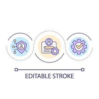 Secure login data loop concept icon. Reliable access. Strong password. Authentication safety abstract idea thin line illustration. Isolated outline drawing. Editable stroke vector
