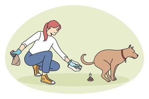 Taking care of pets and environment concept vector