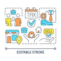 Working from home concept icon. Family startup. Successful online entrepreneur. Owning remote business abstract idea thin line illustration. Isolated outline drawing. Editable stroke vector