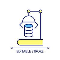 Manufacturing RGB color icon. Producing heavy industry. Automated factory process. Involve innovation. Isolated vector illustration. Simple filled line drawing. Editable stroke