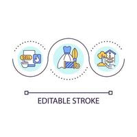 Offer services online for money loop concept icon. Turn hobby into career. Home business for women abstract idea thin line illustration. Isolated outline drawing. Editable stroke vector
