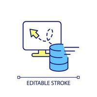 Quick data server response RGB color icon. Fast processing information. Database performance. Isolated vector illustration. Simple filled line drawing. Editable stroke