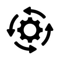 vector de icono de operaciones. signo de ilustración de flujo de trabajo. símbolo de flujo de trabajo. logotipo automático.