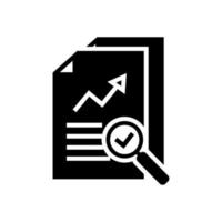 Review audit icon vector. Overview risk illustration symbol. Verification business logo. vector