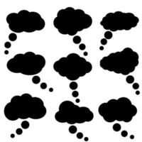 Cloud speech bubbles vector icons.  collection. Cloud speech bubbles Vector illustration set.