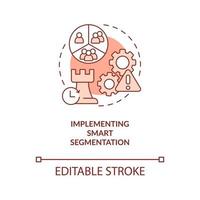 implementar inteligente segmentación terracota concepto icono vector