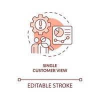 Single customer view terracotta concept icon vector