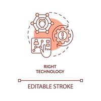 Right technology terracotta concept icon vector