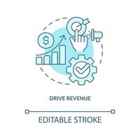 Drive revenue turquoise concept icon vector