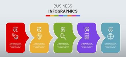 Infographics design template and icons with 5 options or 5 steps vector