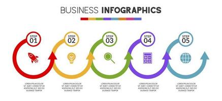 Infographics design template and icons with 5 options or 5 steps vector