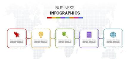 Infographics design template and icons with 5 options or 5 steps vector