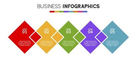 Infographics design template and icons with 5 options or 5 steps vector