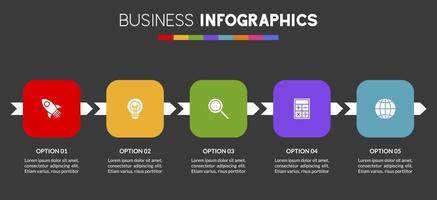 Infographics design template and icons with 5 options or 5 steps vector