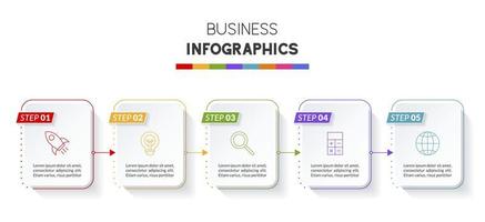 Infographics design template and icons with 5 options or 5 steps vector