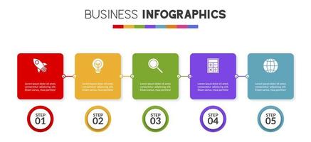 Infographics design template and icons with 5 options or 5 steps vector