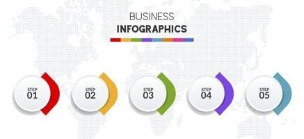 Infographics design template and icons with 5 options or 5 steps vector