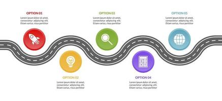 Infographics design template and icons with 5 options or 5 steps vector