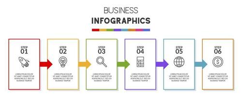 Infographics design template and icons with 6 options or 6 steps vector