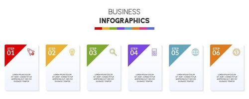 Infographics design template and icons with 6 options or 6 steps vector