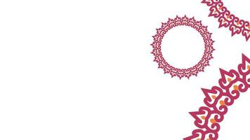 roterande dekorativ cirkel ram, arabesk. rör på sig abstrakt geometrisk objekt, vit bakgrund. ramadan, eid al Adha grafisk animation, långsam rörelse, loopbar. islamic design. video