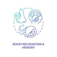 Boost recognition and memory blue gradient concept icon. Ambient scent benefit abstract idea thin line illustration. Unforgettable brand. Isolated outline drawing vector