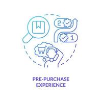 Pre-purchase experience blue gradient concept icon. All-round sensory communication abstract idea thin line illustration. Make decisions. Isolated outline drawing vector