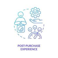 Post-purchase experience blue gradient concept icon. All-round sensory communication abstract idea thin line illustration. Satisfaction. Isolated outline drawing vector