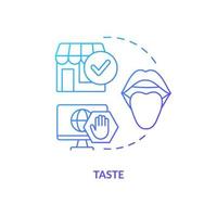 Taste blue gradient concept icon. Sensory marketing sense abstract idea thin line illustration. Food and drink preferences. Free samples, tasters. Isolated outline drawing vector