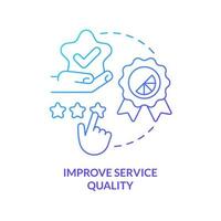 Improve service quality blue gradient concept icon. Ambient scenting marketing bonus abstract idea thin line illustration. Feedback from customer. Isolated outline drawing vector