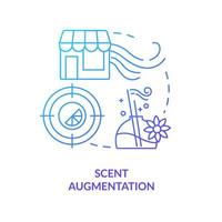 Scent augmentation blue gradient concept icon. Smell sensory marketing in retail abstract idea thin line illustration. Fragrance in store. Isolated outline drawing vector