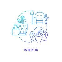 Interior blue gradient concept icon. Visual sense in retail experience abstract idea thin line illustration. Encourage customers to stay. Isolated outline drawing vector