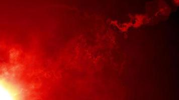 astratto ciclo continuo giallo rosso ottico bagliore leggero nube fuoco video