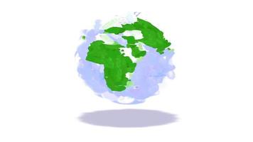 An animated, sketchy Earth globe rotates - Loop video