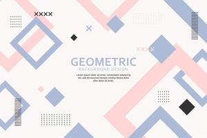 Colorful geometric background with flat shapes design vector