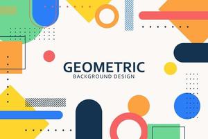 Colorful geometric background with flat shapes design vector