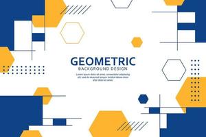 Colorful geometric background with flat shapes design vector