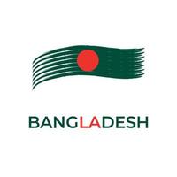 Happy independence day of Bangladesh with national flag. vector