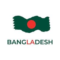 Happy independence day of Bangladesh with national flag. vector