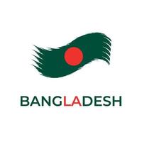 Happy independence day of Bangladesh with national flag. vector