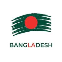 Happy independence day of Bangladesh with national flag. vector