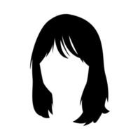 silhouette of female short hairstyle. salon, beauty, wig. vector illustration